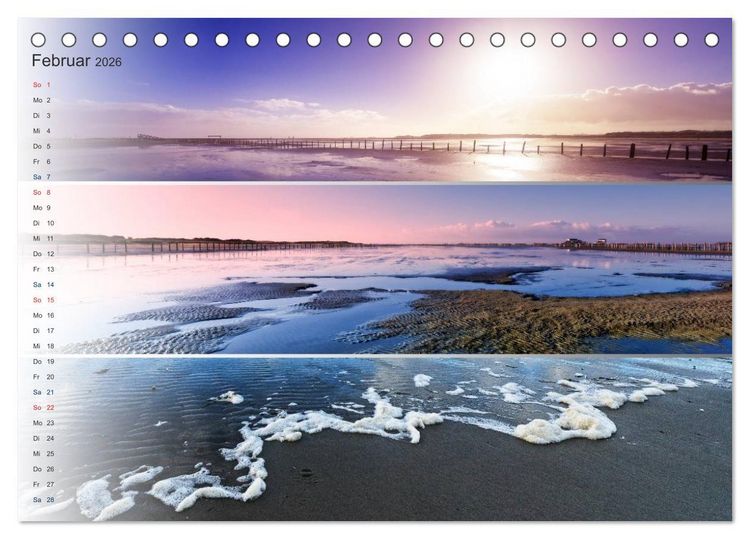 Produktbild: K&uuml;stenstreifen an der Nordsee (Tischkalender 2026 DIN A5 quer), CALVENDO Monatskalender