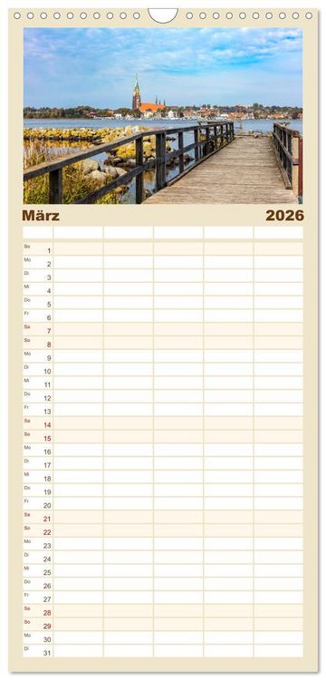 Produktbild: Familienplaner 2026 - Faszination Schlei mit 5 Spalten (Wandkalender, 21 x 45 cm) CALVENDO
