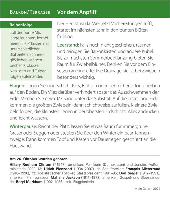 Produktbild: Mein Garten Tagesabrei&szlig;kalender 2027 - Praktische Tipps f&uuml;r 2027