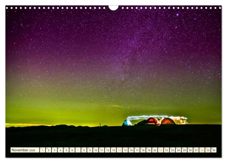 Produktbild: Sternenhimmel im magischen Licht - Polarlicht und Milchstra&szlig;e (Wandkalender 2026 DIN A3 quer), CALVENDO Monatskalender