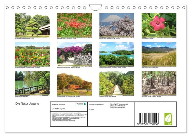 Produktbild: Die Natur Japans (Wandkalender 2027 DIN A4 quer), CALVENDO Monatskalender