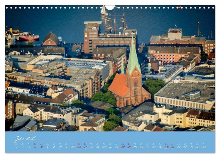 Produktbild: Kiel aus der Luft - Die Stadt an der F&ouml;rde aus dem Ballon fotografiert (Wandkalender 2026 DIN A3 quer), CALVENDO Monatskalender