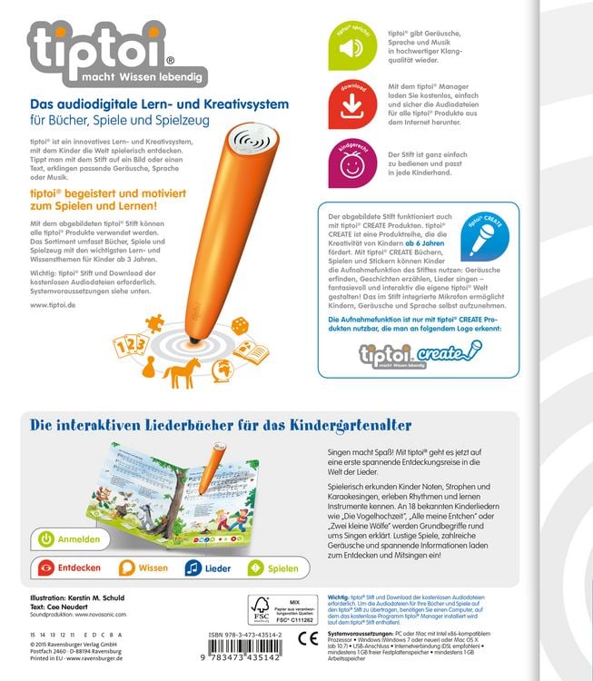 Produktbild: Tiptoi&reg; Meine sch&ouml;nsten Kinderlieder