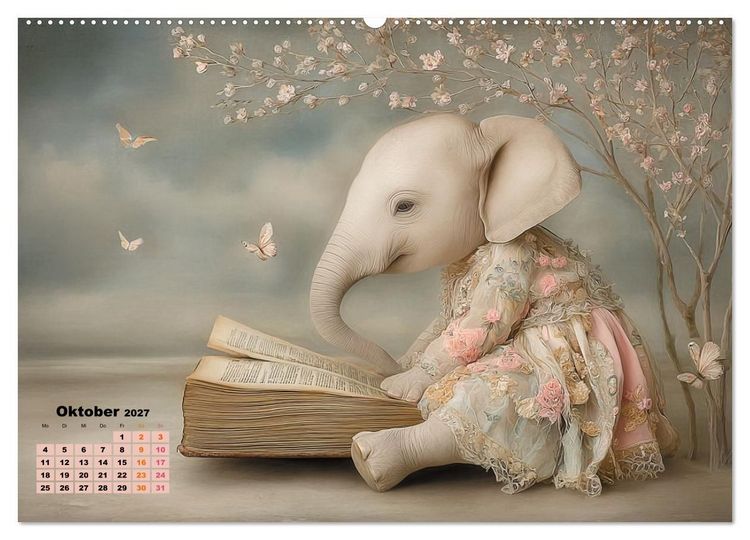 Produktbild: Ein m&auml;rchenhaftes Elefantenleben (hochwertiger Premium Wandkalender 2027 DIN A2 quer), Kunstdruck in Hochglanz