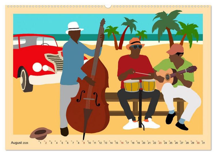 Produktbild: Kuba - Musik Tanz Rhythmus (hochwertiger Premium Wandkalender 2026 DIN A2 quer), Kunstdruck in Hochglanz