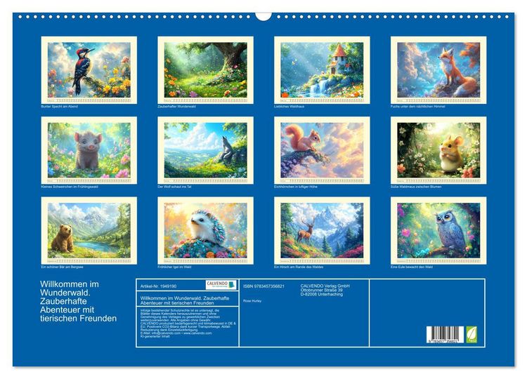 Produktbild: Willkommen im Wunderwald. Zauberhafte Abenteuer mit tierischen Freunden (Wandkalender 2026 DIN A2 quer), CALVENDO Monatskalender
