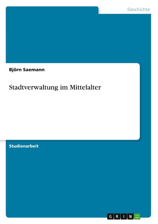 Produktbild: Stadtverwaltung im Mittelalter