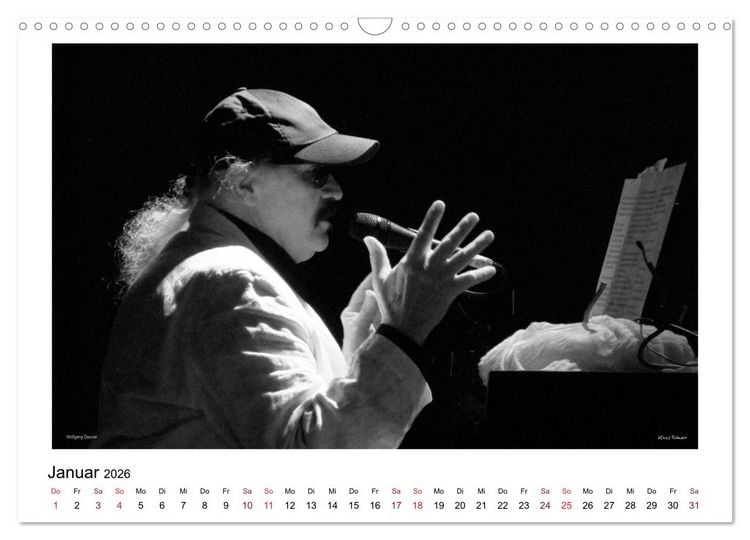 Produktbild: Internationale Meister des Jazz in Schwarzwei&szlig; (Wandkalender 2026 DIN A3 quer), CALVENDO Monatskalender