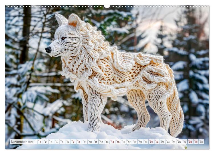 Produktbild: Zauberhafte Wikinger - Nordische Mythologie aus H&auml;kel- und Strickwolle (hochwertiger Premium Wandkalender 2026 DIN A2 quer), Kunstdruck in Hochglanz
