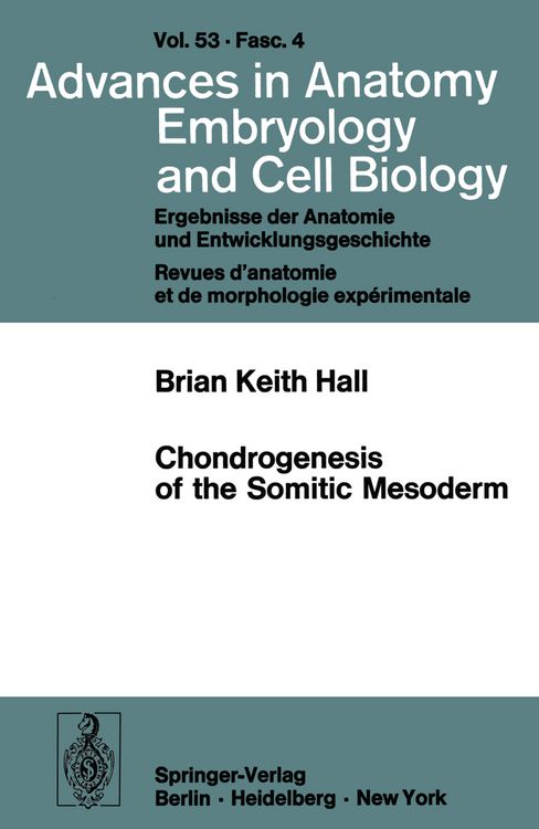 Produktbild: Chondrogenesis of the Somitic Mesoderm