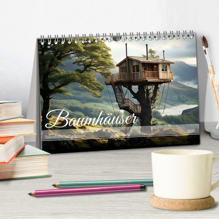 Produktbild: Baumh&auml;user - Traumhafte Luftschl&ouml;sser (Tischkalender 2026 DIN A5 quer), CALVENDO Monatskalender