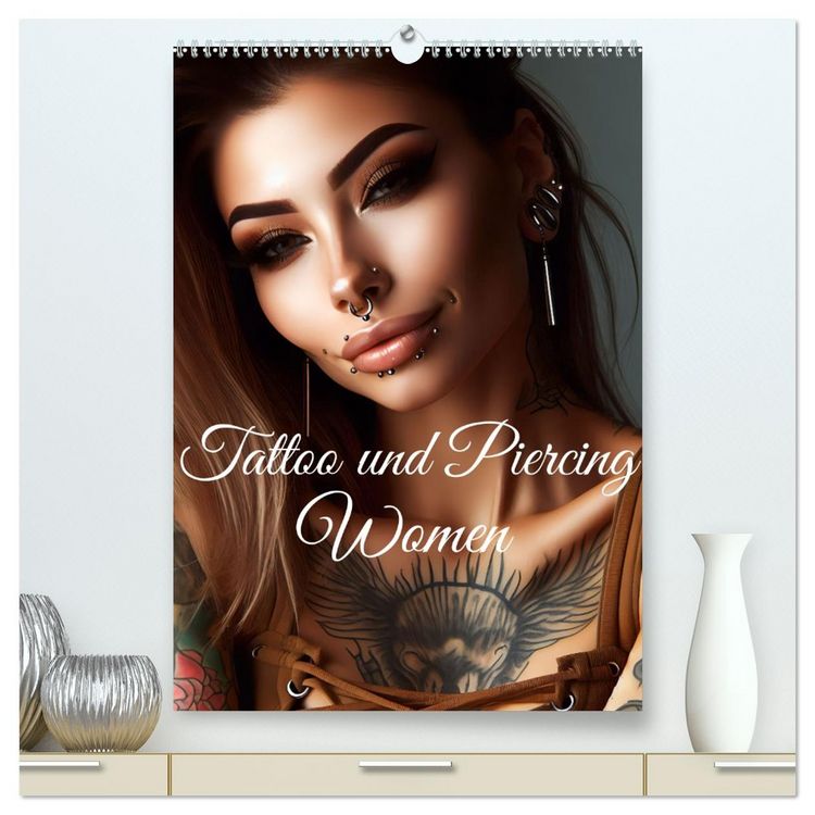 Produktbild: Tattoo und Piercing Women (hochwertiger Premium Wandkalender 2026 DIN A2 hoch), Kunstdruck in Hochglanz