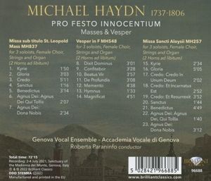 Produktbild: Haydn,Michael:Pro Festo Innocentium Masses &Vesper