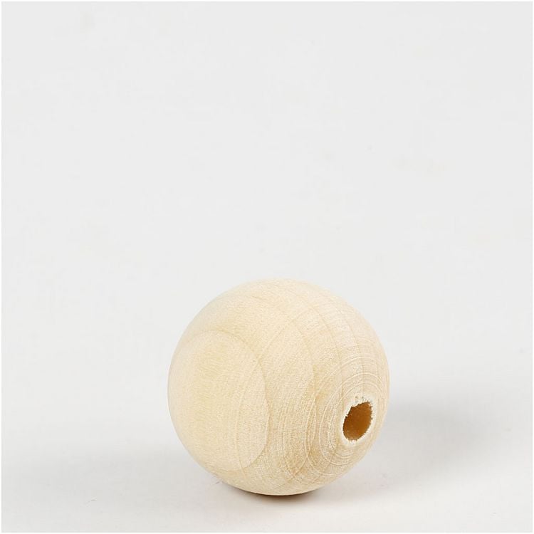 Produktbild: Creativ Company Holzperle, D 25 mm, Lochgr&ouml;&szlig;e 4,5 mm, 100 Stk
