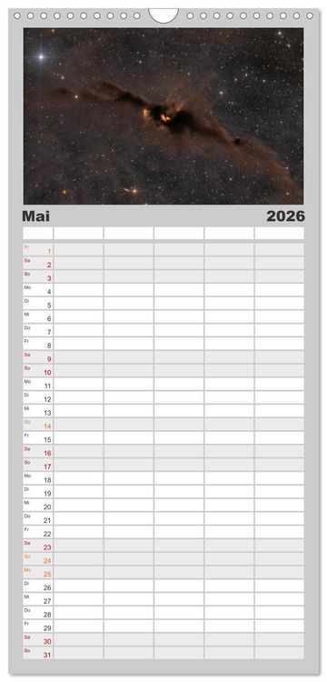 Produktbild: Familienplaner 2026 - Deep-Sky Fotografie mit 5 Spalten (Wandkalender, 21 x 45 cm) CALVENDO