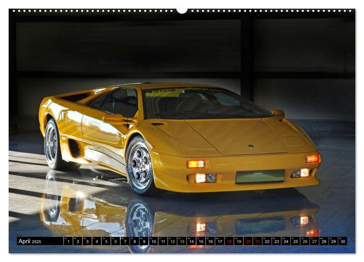Produktbild: Der Teufel tr&auml;gt Gelb - Lamborghini Diablo (hochwertiger Premium Wandkalender 2025 DIN A2 quer), Kunstdruck in Hochglanz