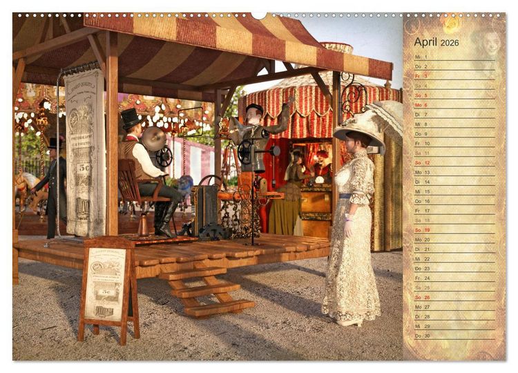 Produktbild: Steampunk Carnival (hochwertiger Premium Wandkalender 2026 DIN A2 quer), Kunstdruck in Hochglanz
