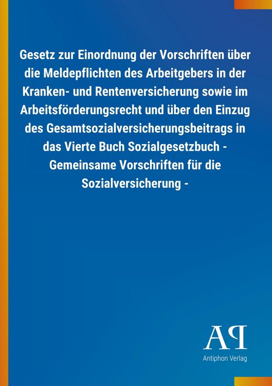 Produktbild: Gesetz zur Einordnung der Vorschriften &uuml;ber die Meldepflicht