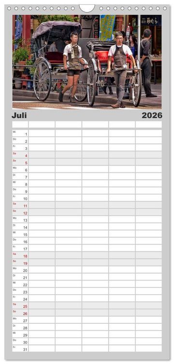 Produktbild: Familienplaner 2026 - Japan - Hightech und Tradition mit 5 Spalten (Wandkalender, 21 x 45 cm) CALVENDO