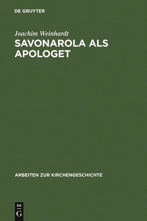 Produktbild: Savonarola als Apologet