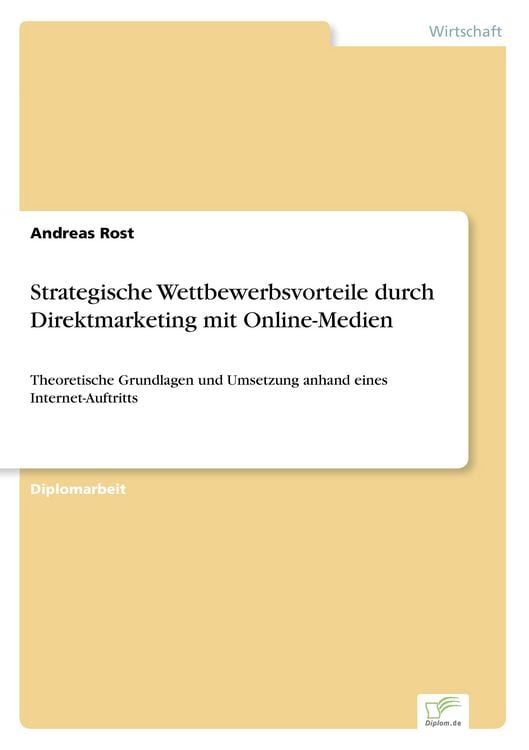 Produktbild: Strategische Wettbewerbsvorteile durch Direktmarketing mit Online-Medien