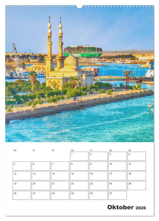 Produktbild: Suezkanal - Urlaubsplaner (Wandkalender 2026 DIN A2 hoch), CALVENDO Monatskalender