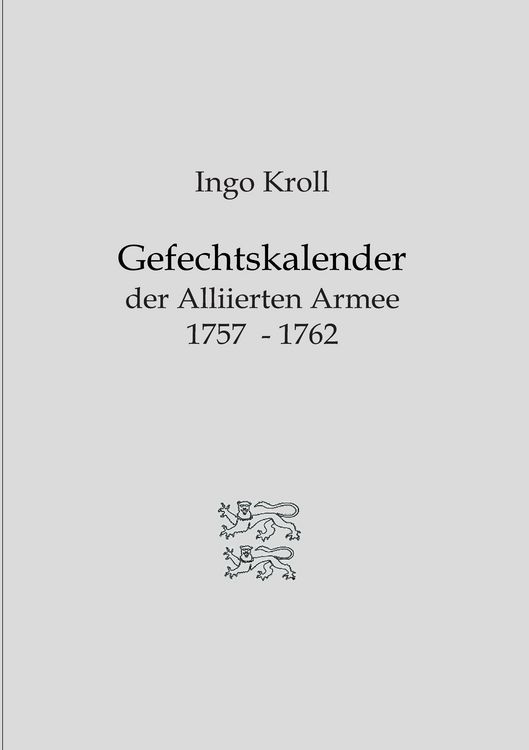 Produktbild: Gefechtskalender der Alliierten Armee 1757-1762