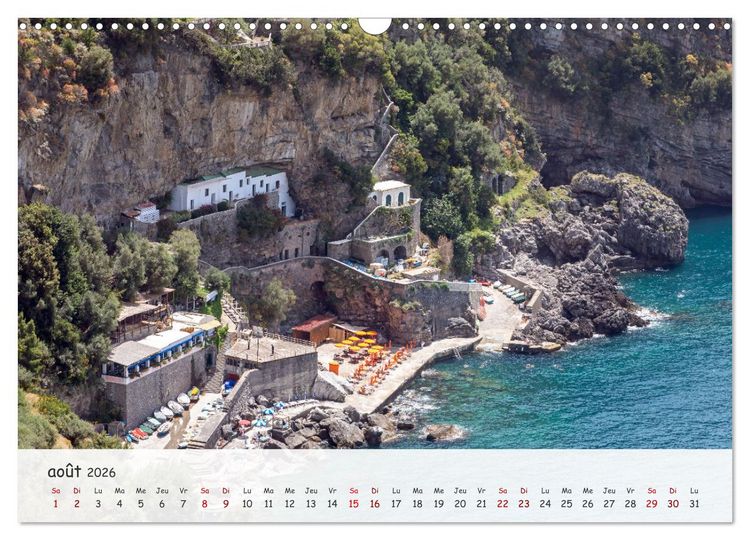 Produktbild: C&ocirc;te amalfitaine - Villes romantiques et paysages magiques (Calendrier mural 2026 DIN A3 vertical), CALVENDO calendrier mensuel