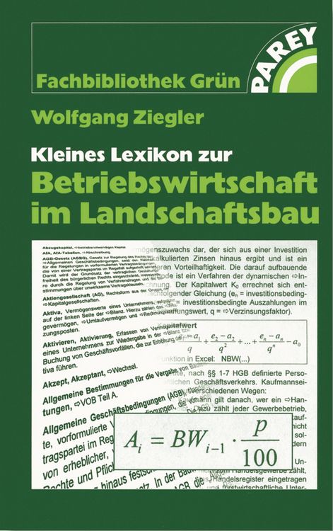 Produktbild: Kleines Lexikon zur Betriebswirtschaft im Landschaftsbau