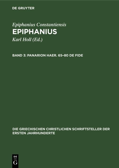 Produktbild: Panarion Haer. 65-80 De Fide