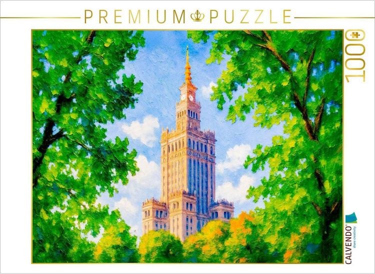 Produktbild: CALVENDO Puzzle Kulturpalast durch B&auml;ume gerahmt im Park | 1000 Teile Lege-Gr&ouml;&szlig;e 64x48cm Foto-Puzzle f&uuml;r gl&uuml;ckliche Stunden