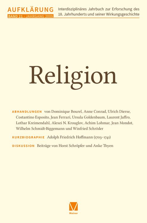 Produktbild: Aufkl&auml;rung, Band 21: Religion