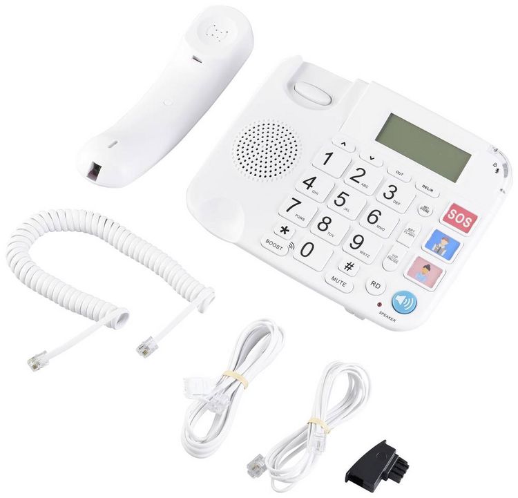 Produktbild: Renkforce RF-DP-400 Schnurgebundenes Seniorentelefon Freisprechen LC-Display Wei&szlig;