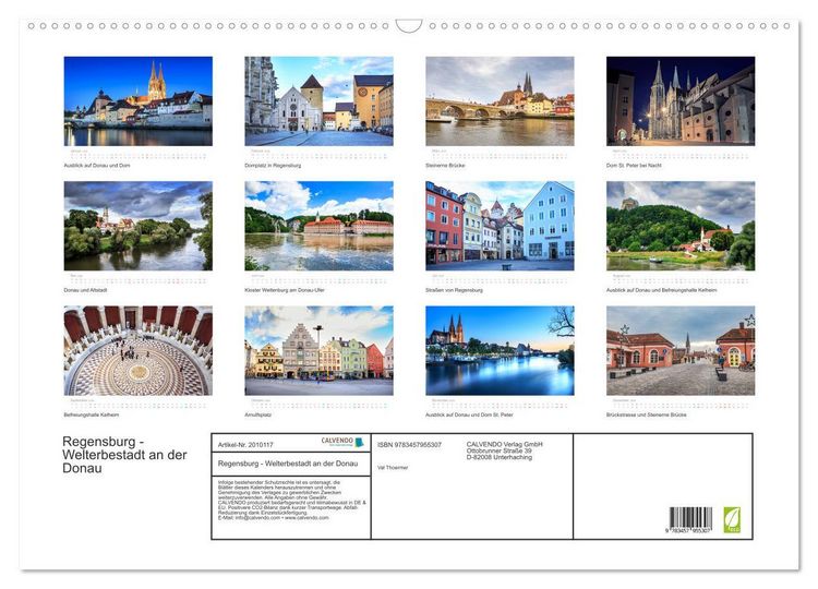 Produktbild: Regensburg - Welterbestadt an der Donau (Wandkalender 2026 DIN A2 quer), CALVENDO Monatskalender