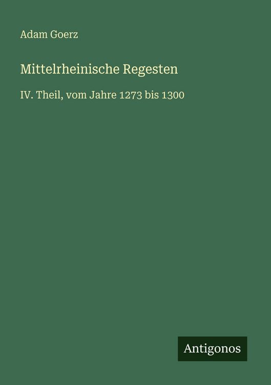 Produktbild: Mittelrheinische Regesten