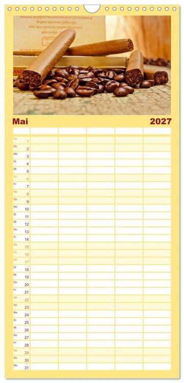 Produktbild: Familienplaner 2027 - KAFFEE 2027 mit 5 Spalten (Wandkalender, 21 x 45 cm) CALVENDO