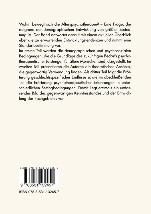 Produktbild: Alterspsychotherapie &mdash; Quo vadis?