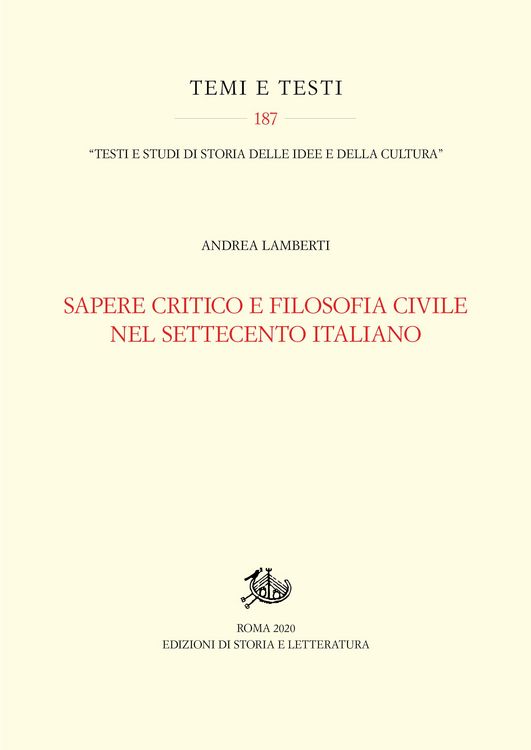 Produktbild: Sapere critico e filosofia civile nel Settecento italiano