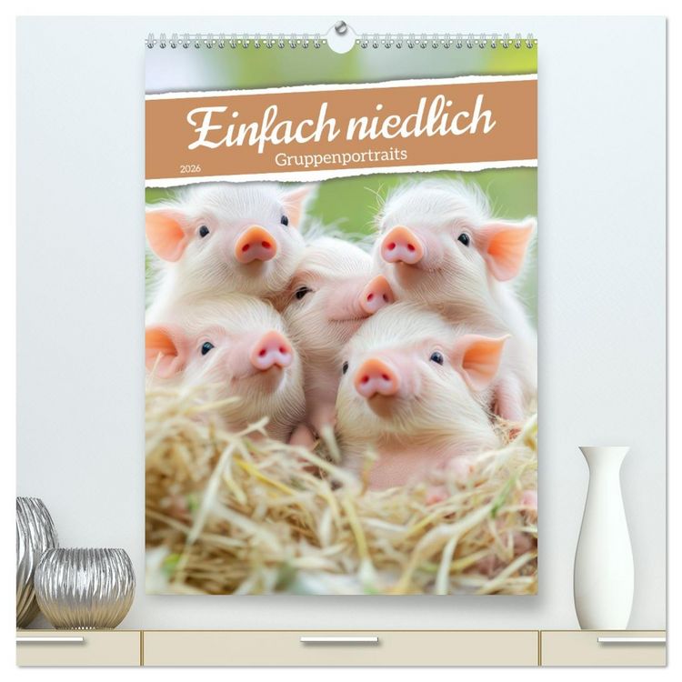 Produktbild: Einfach niedlich - Gruppenportraits (hochwertiger Premium Wandkalender 2026 DIN A2 hoch), Kunstdruck in Hochglanz