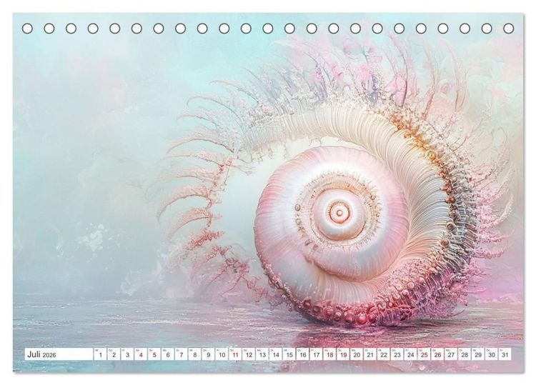 Produktbild: Sandgefl&uuml;ster und Muschelzauber (Tischkalender 2026 DIN A5 quer), CALVENDO Monatskalender