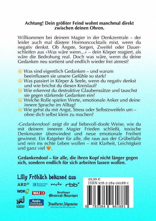 Produktbild: Gedankendoof - Der Ratgeber f&uuml;r mentale St&auml;rke: Gedanken verstehen, negative Muster l&ouml;sen, Glaubenss&auml;tze &auml;ndern & endlich befreit und gl&uuml;cklich leben