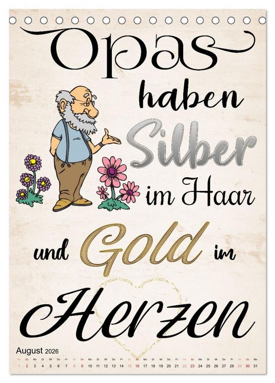 Produktbild: Opa ist der Coolste (Tischkalender 2026 DIN A5 hoch), CALVENDO Monatskalender