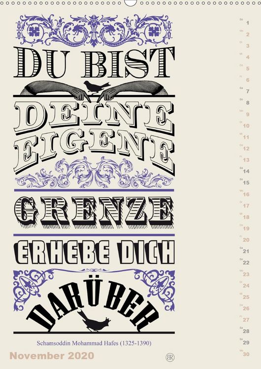 Produktbild: Die sch&ouml;nsten Lebensweisheiten Typo - Kalender (Premium, hochwertiger DIN A2 Wandkalender 2020, Kunstdruck in Hochglanz)