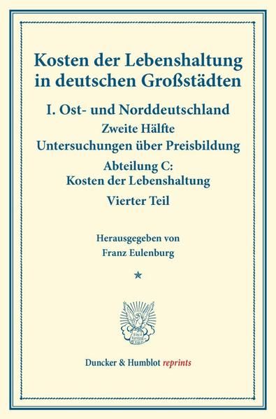 Produktbild: Kosten der Lebenshaltung in deutschen Gro&szlig;st&auml;dten.