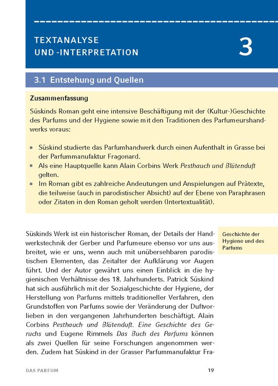 Produktbild: Das Parfum - Textanalyse und Interpretation