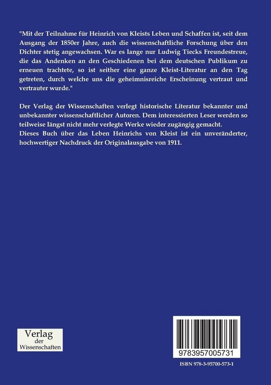 Produktbild: Das Leben Heinrichs von Kleist