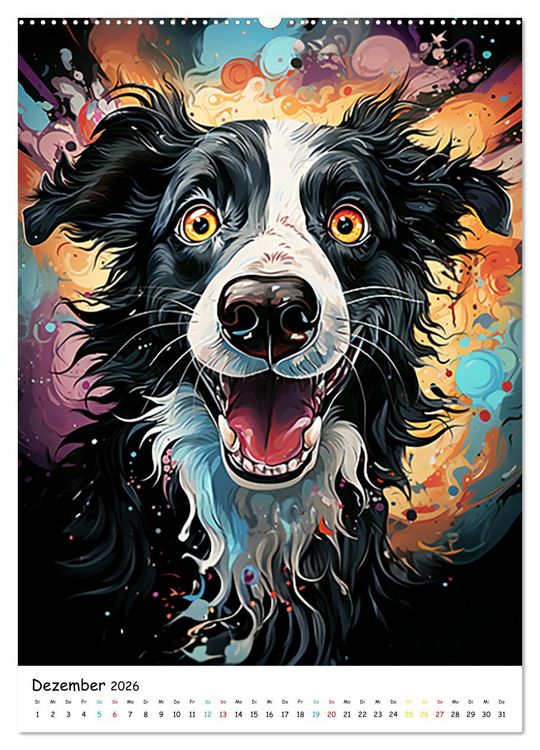 Produktbild: Crazy Dogs Bekannte Hunderassen im Comicstyle (hochwertiger Premium Wandkalender 2026 DIN A2 hoch), Kunstdruck in Hochglanz