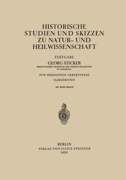 Produktbild: Historische Studien und Skizzen zu Natur- und Heilwissenschaft
