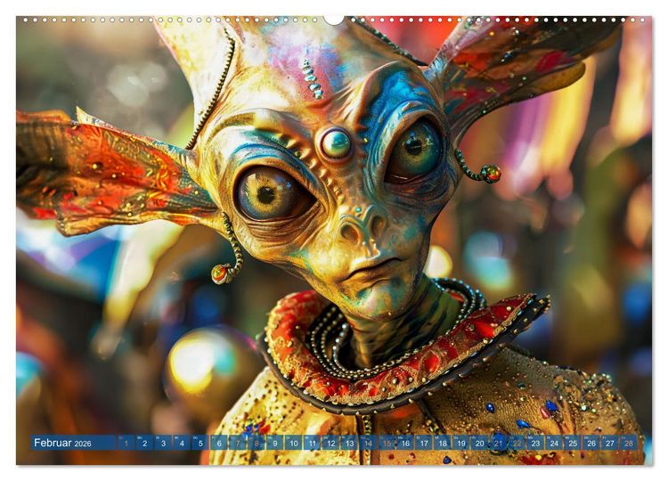 Produktbild: Aliens auf Erden - Kosmische Touristen auf Expedition (hochwertiger Premium Wandkalender 2026 DIN A2 quer), Kunstdruck in Hochglanz