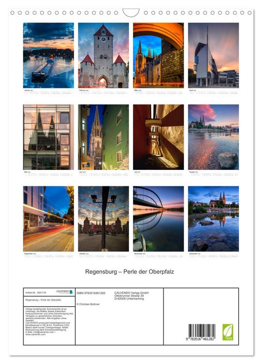 Produktbild: Regensburg &ndash; Perle der Oberpfalz (Wandkalender 2026 DIN A3 hoch), CALVENDO Monatskalender